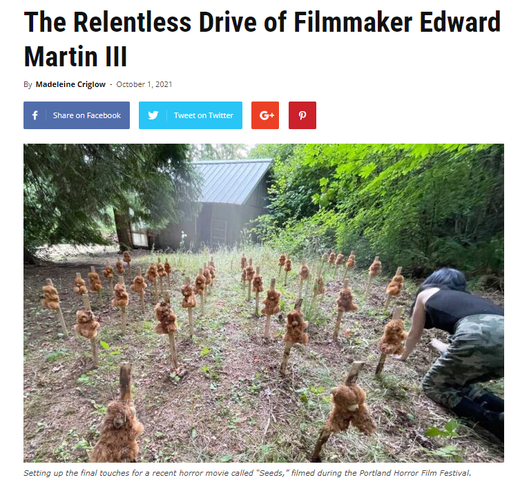 Filmmaker Edward Martin III interviewed in Tigard Life